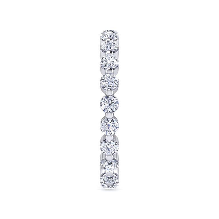 Eternity Band Wedding Ring in 14k White Gold with Round Natural Diamond at Gabriel & Co. - Shot 3