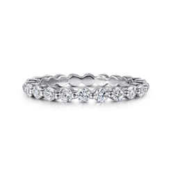 Devinne - 14K White Gold Single Prong Diamond Eternity Band