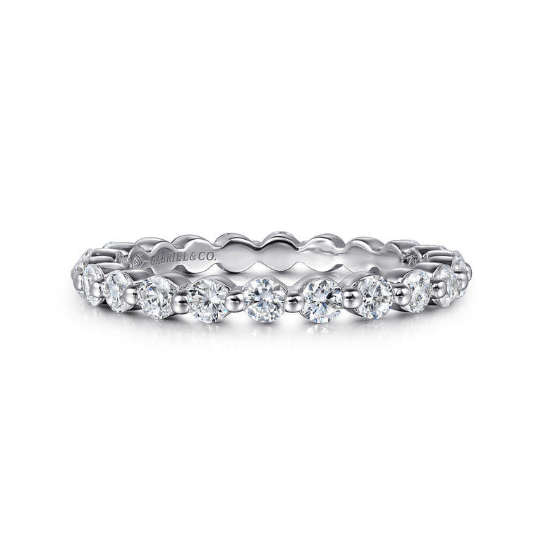 Eternity Band Wedding Ring in 14k White Gold with Round Natural Diamond at Gabriel & Co. - Shot 1