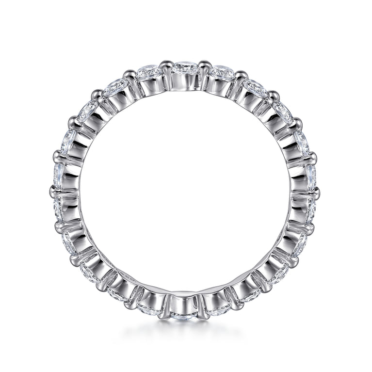 Eternity Band Wedding Ring in 14k White Gold with Round Natural Diamond at Gabriel & Co. - Shot 2