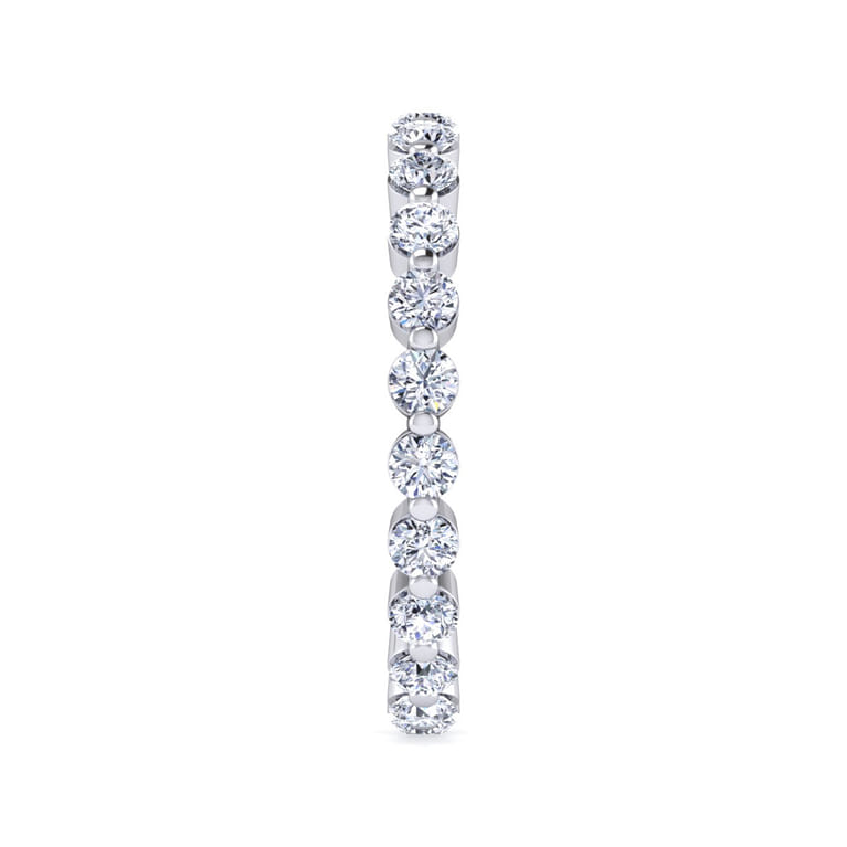 Eternity Band Wedding Ring in 14k White Gold with Round Natural Diamond at Gabriel & Co. - Shot 5
