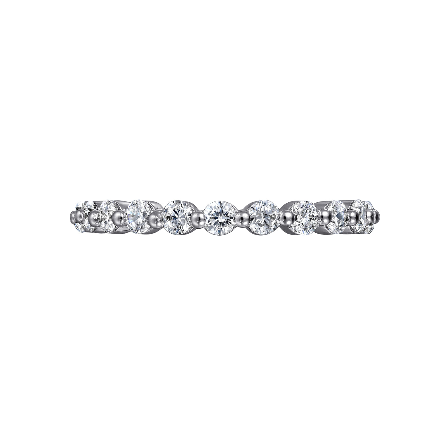 Devinne - 14K White Gold Single Prong Diamond Eternity Band