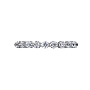 Devinne - 14K White Gold Single Prong Diamond Eternity Band