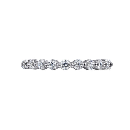 Devinne - 14K White Gold Single Prong Diamond Eternity Band