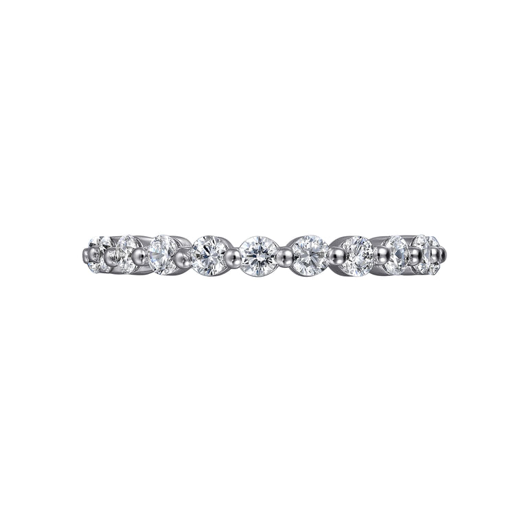Devinne - 14K White Gold Single Prong Diamond Eternity Band