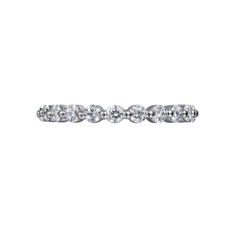 Eternity Band Wedding Ring in 14k White Gold with Round Natural Diamond at Gabriel & Co. - Shot 6
