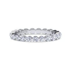 Devinne - 14K White Gold Single Prong Diamond Eternity Band
