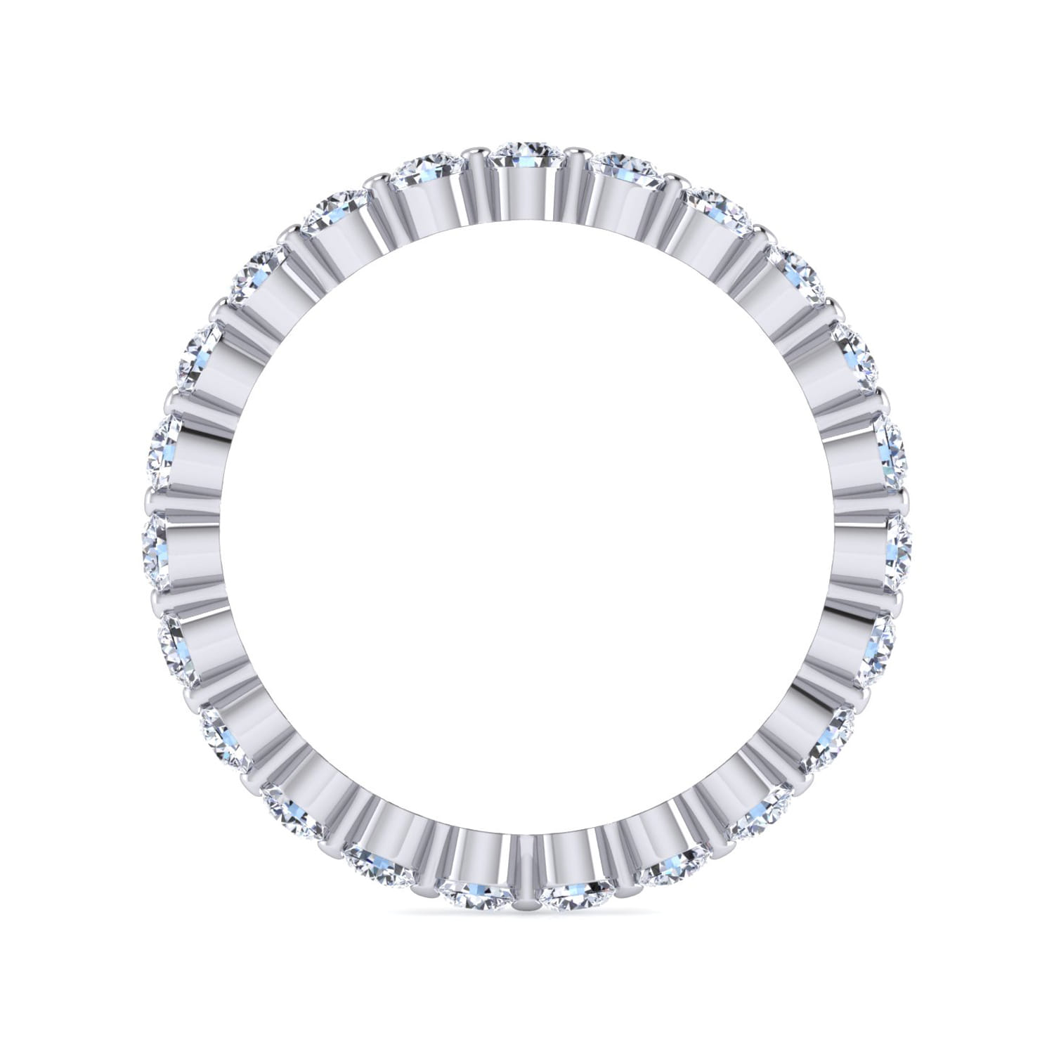 Eternity Band Wedding Ring in 14k White Gold with Round Natural Diamond at Gabriel & Co. - Shot 2