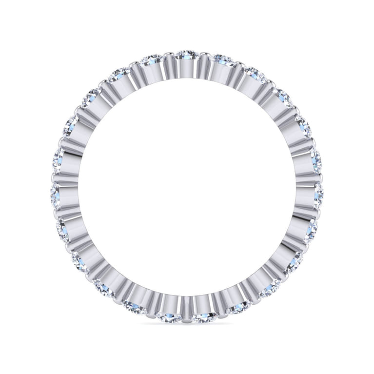 Eternity Band Wedding Ring in 14k White Gold with Round Natural Diamond at Gabriel & Co. - Shot 2