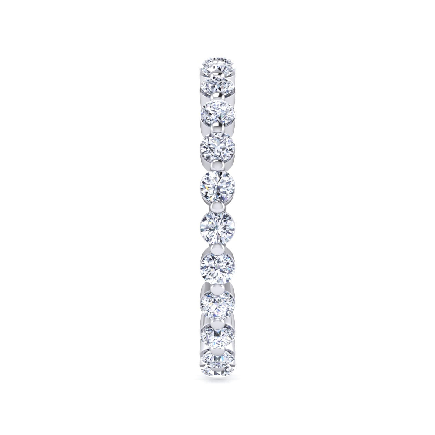 Eternity Band Wedding Ring in 14k White Gold with Round Natural Diamond at Gabriel & Co. - Shot 4