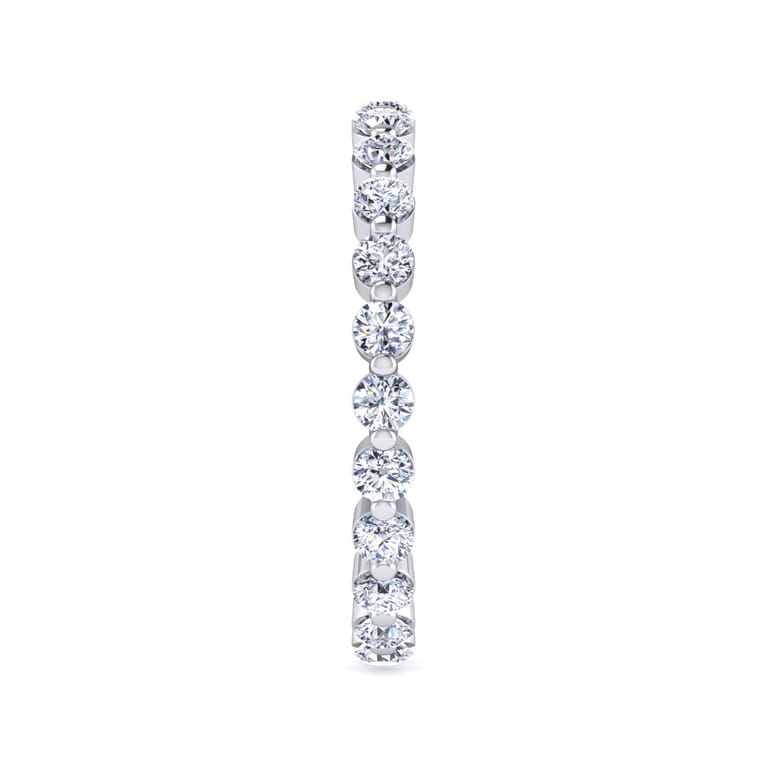 Eternity Band Wedding Ring in 14k White Gold with Round Natural Diamond at Gabriel & Co. - Shot 4