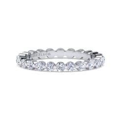 Devinne - 14K White Gold Single Prong Diamond Eternity Band