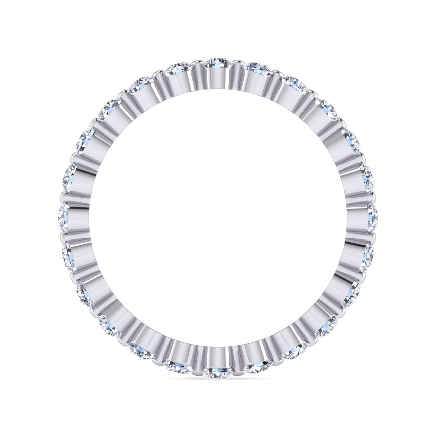 Eternity Band Wedding Ring in 14k White Gold with Round Natural Diamond at Gabriel & Co. - Shot 2