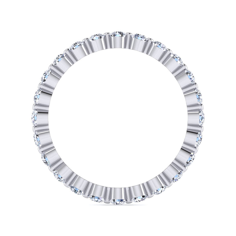 Eternity Band Wedding Ring in 14k White Gold with Round Natural Diamond at Gabriel & Co. - Shot 2