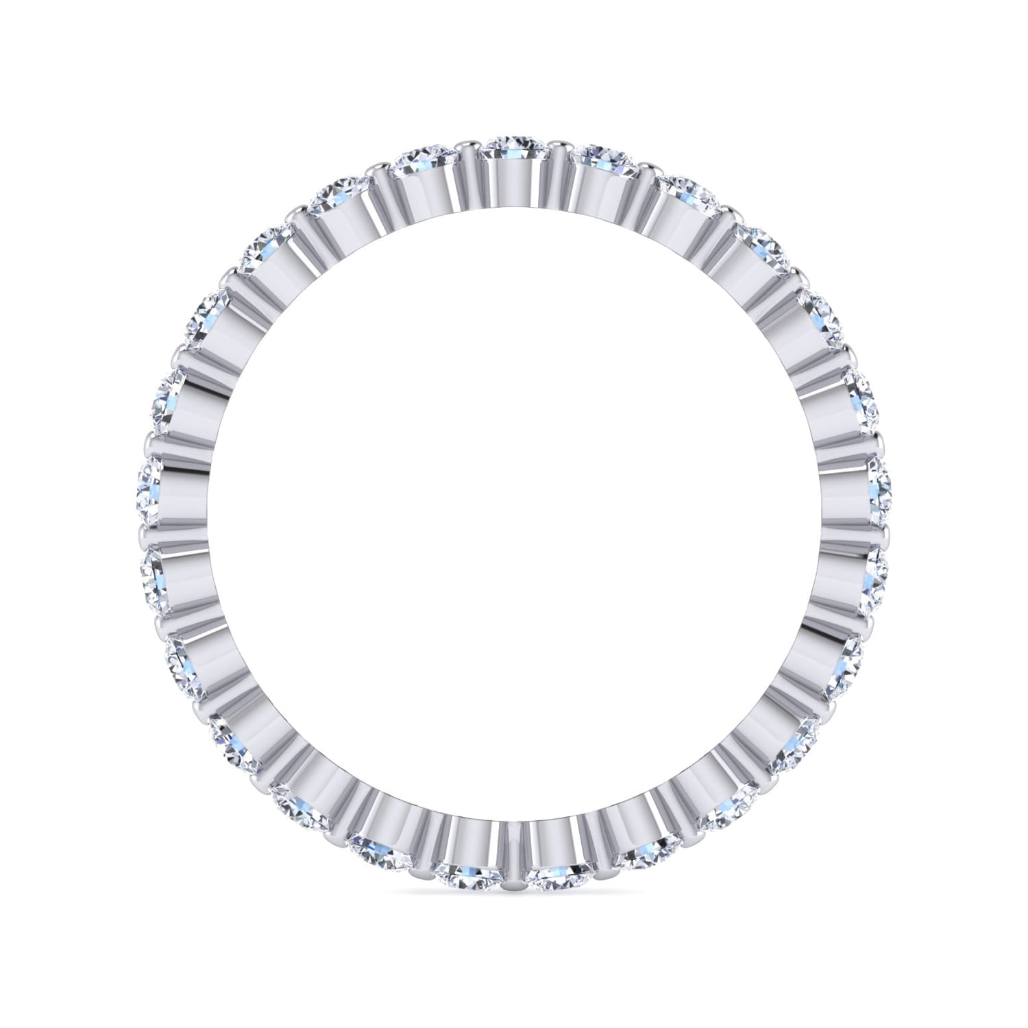 Eternity Band Wedding Ring in 14k White Gold with Round Natural Diamond at Gabriel & Co. - Shot 2