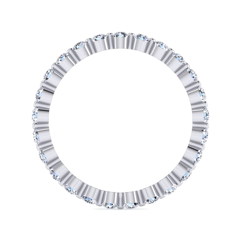 Eternity Band Wedding Ring in 14k White Gold with Round Natural Diamond at Gabriel & Co. - Shot 2