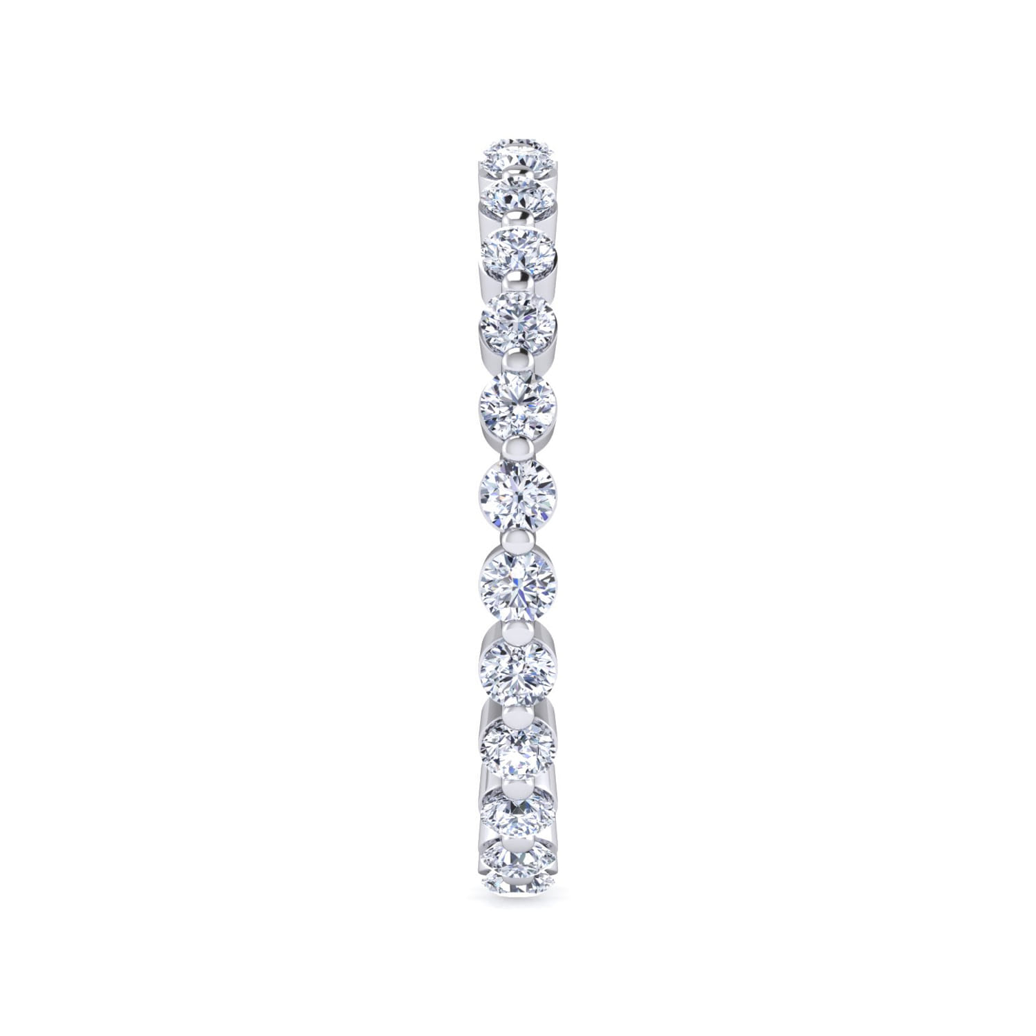Eternity Band Wedding Ring in 14k White Gold with Round Natural Diamond at Gabriel & Co. - Shot 4