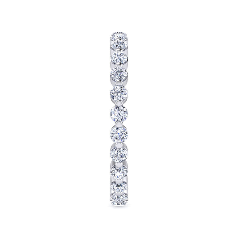 Eternity Band Wedding Ring in 14k White Gold with Round Natural Diamond at Gabriel & Co. - Shot 4