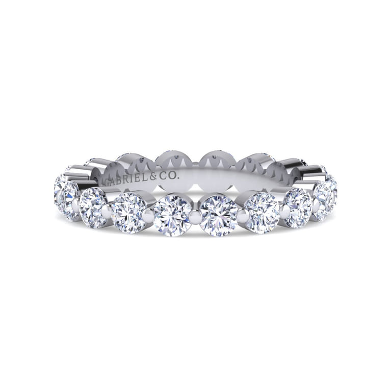 Eternity Band Wedding Ring in 14k White Gold with Round Natural Diamond at Gabriel & Co. - Shot 1