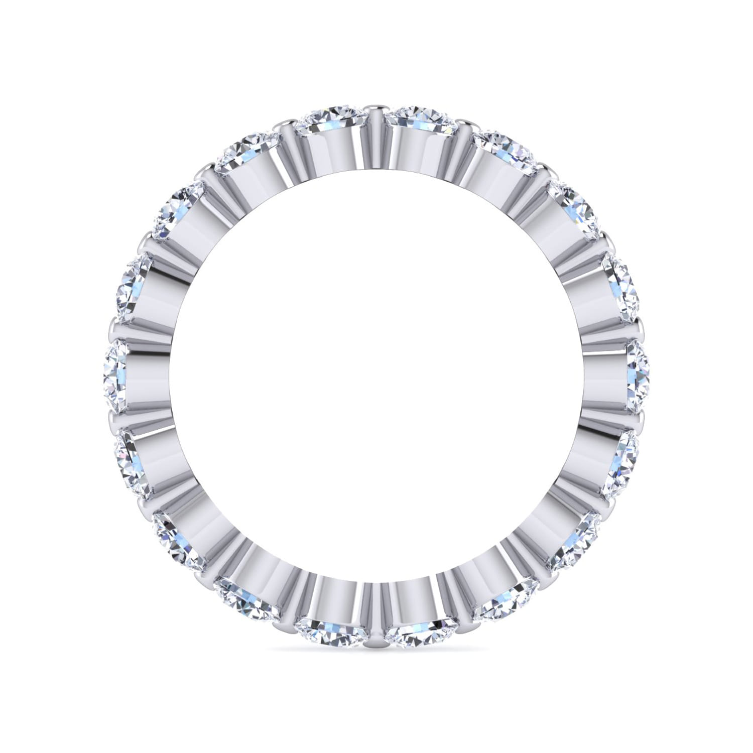 Eternity Band Wedding Ring in 14k White Gold with Round Natural Diamond at Gabriel & Co. - Shot 2