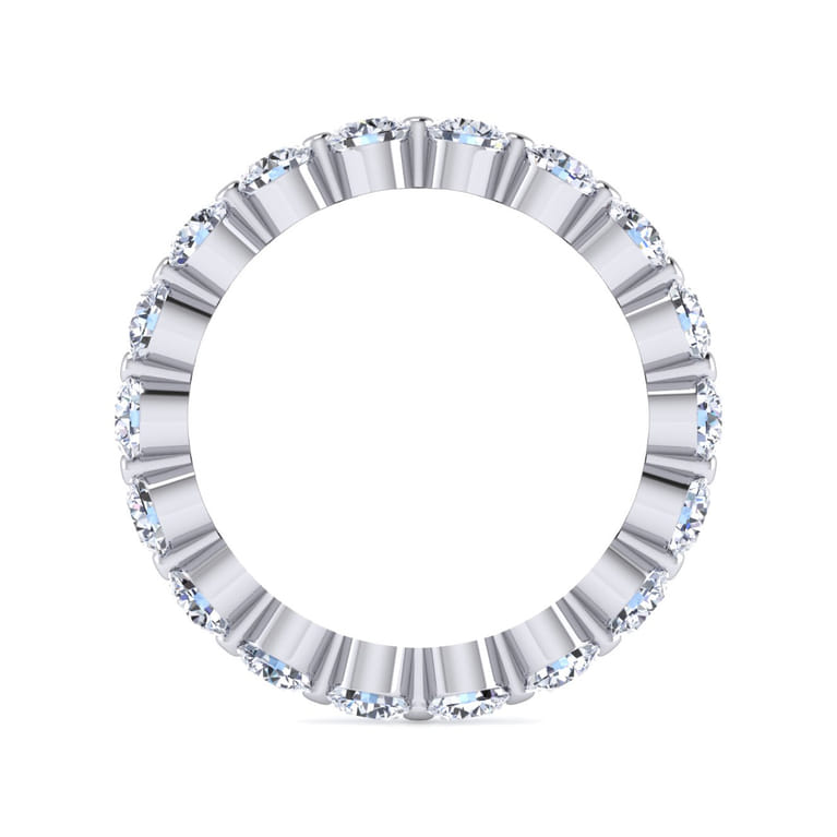 Eternity Band Wedding Ring in 14k White Gold with Round Natural Diamond at Gabriel & Co. - Shot 2