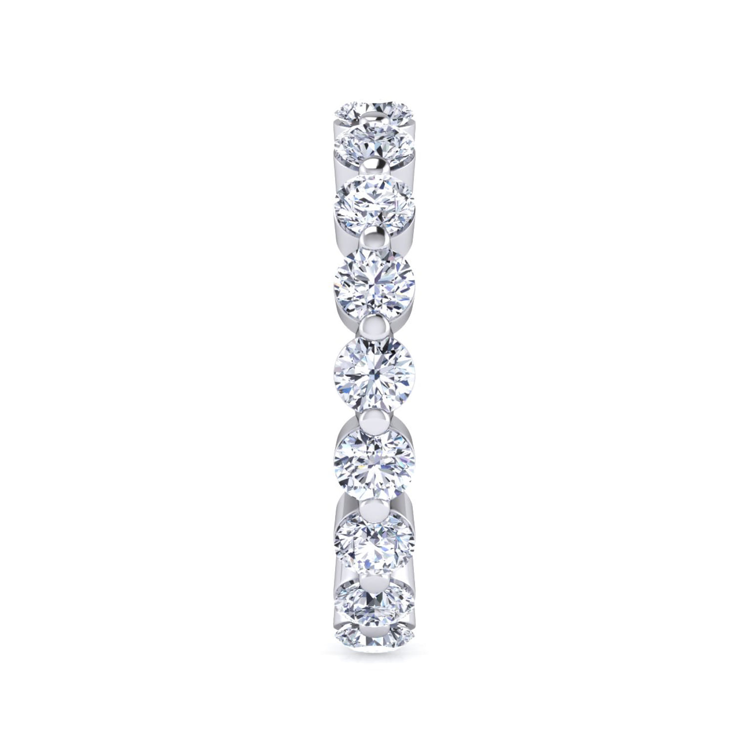 Eternity Band Wedding Ring in 14k White Gold with Round Natural Diamond at Gabriel & Co. - Shot 4