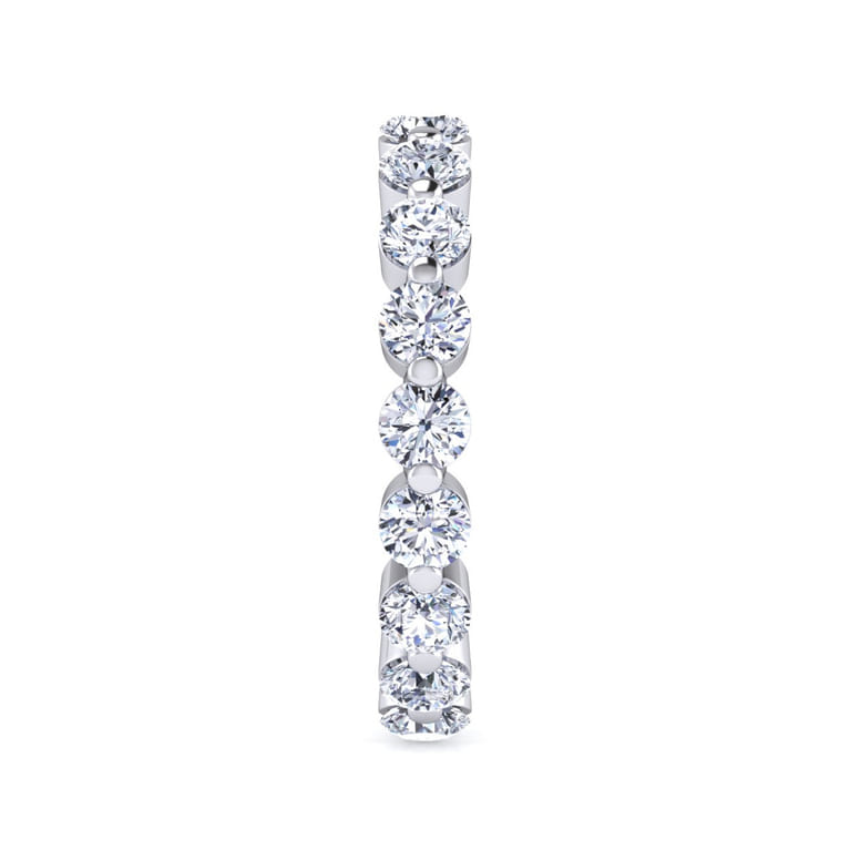Eternity Band Wedding Ring in 14k White Gold with Round Natural Diamond at Gabriel & Co. - Shot 4