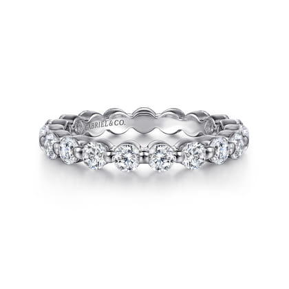 Devinne - 14K White Gold Single Prong Diamond Eternity Band