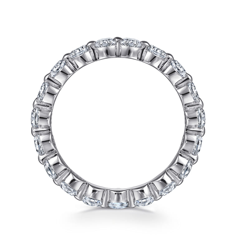 Eternity Band Wedding Ring in 14k White Gold with Round Natural Diamond at Gabriel & Co. - Shot 2