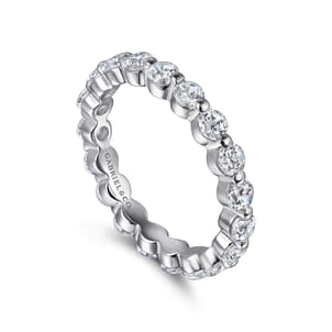Devinne - 14K White Gold Single Prong Diamond Eternity Band