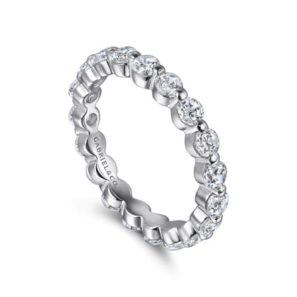 Devinne - 14K White Gold Single Prong Diamond Eternity Band