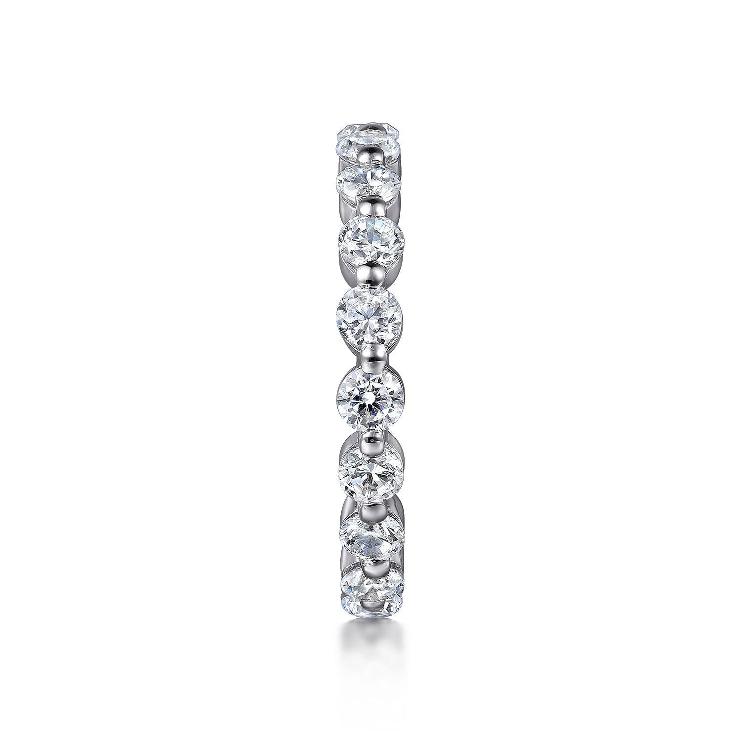 Devinne - 14K White Gold Single Prong Diamond Eternity Band
