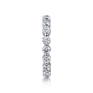 Devinne - 14K White Gold Single Prong Diamond Eternity Band