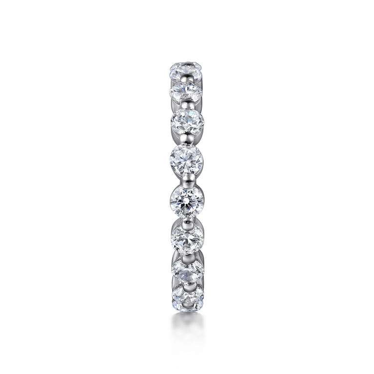 Eternity Band Wedding Ring in 14k White Gold with Round Natural Diamond at Gabriel & Co. - Shot 4