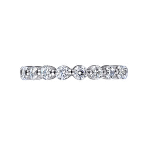 Devinne - 14K White Gold Single Prong Diamond Eternity Band