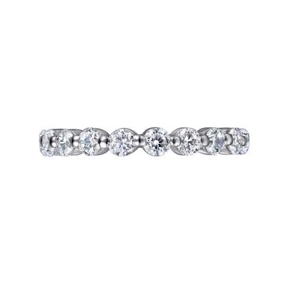 Devinne - 14K White Gold Single Prong Diamond Eternity Band