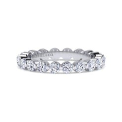 Devinne - 14K White Gold Single Prong Diamond Eternity Band