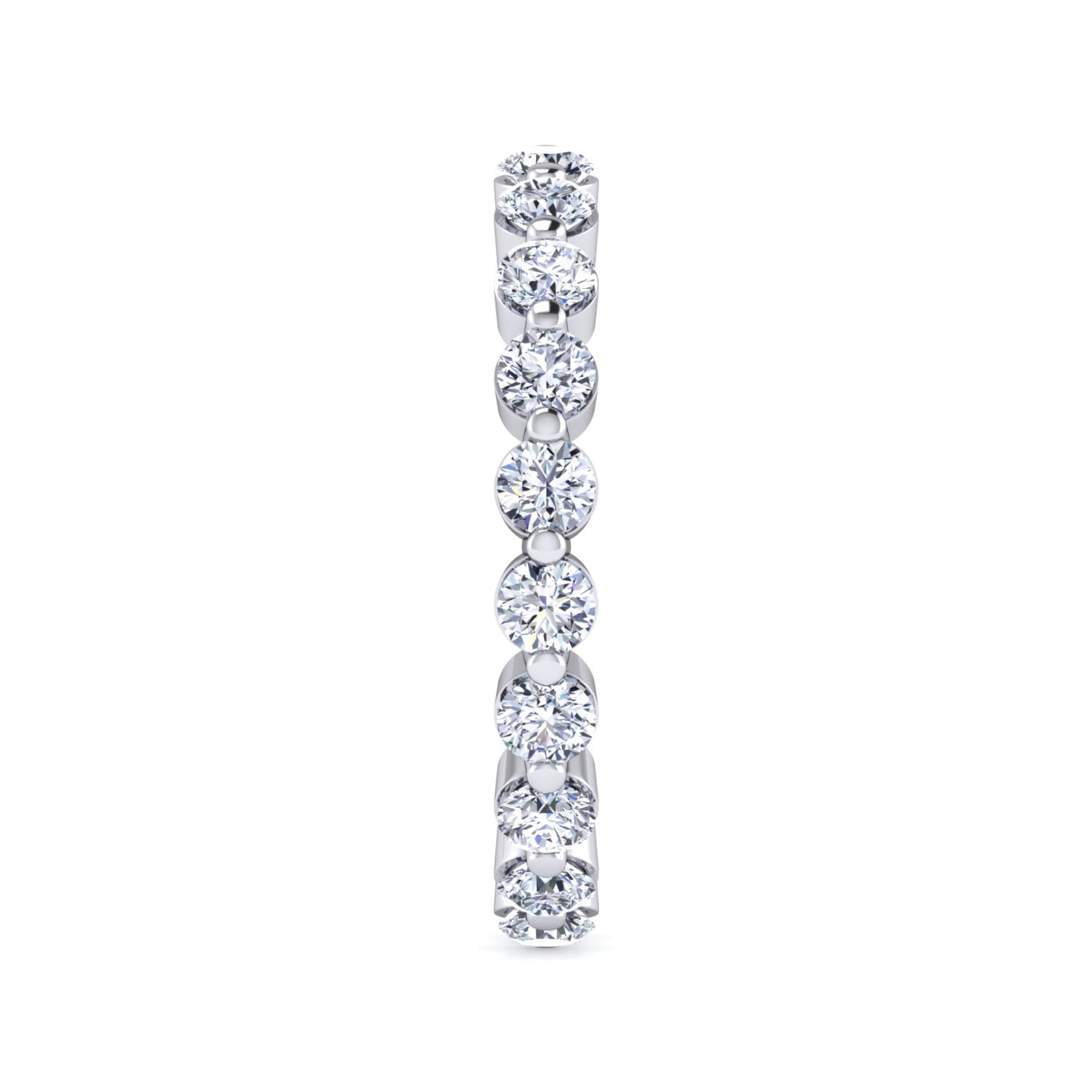 Eternity Band Wedding Ring in 14k White Gold with Round Natural Diamond at Gabriel & Co. - Shot 3