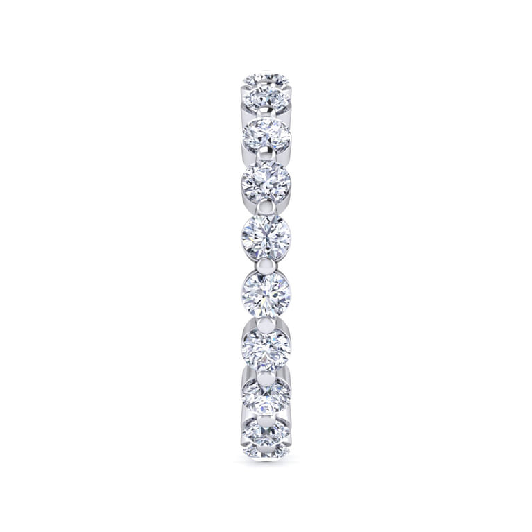 Eternity Band Wedding Ring in 14k White Gold with Round Natural Diamond at Gabriel & Co. - Shot 3