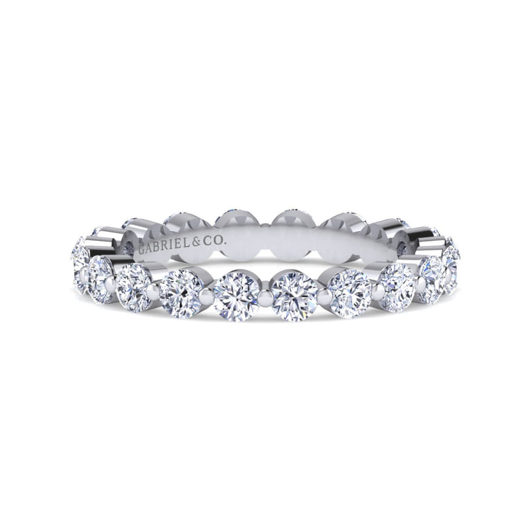 Eternity Band Wedding Ring in 14k White Gold with Round Natural Diamond at Gabriel & Co. - Shot 1
