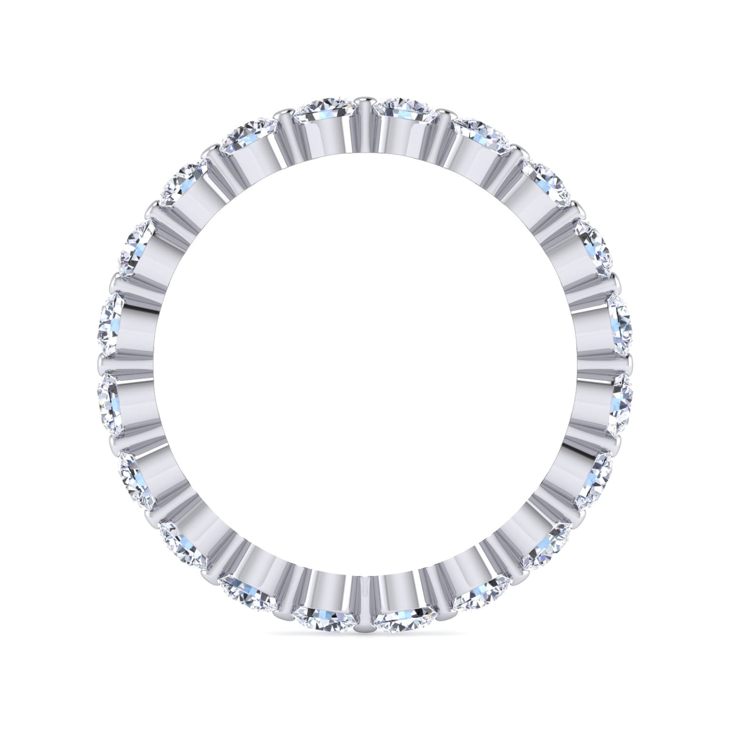 Eternity Band Wedding Ring in 14k White Gold with Round Natural Diamond at Gabriel & Co. - Shot 2