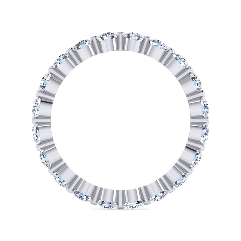 Eternity Band Wedding Ring in 14k White Gold with Round Natural Diamond at Gabriel & Co. - Shot 2