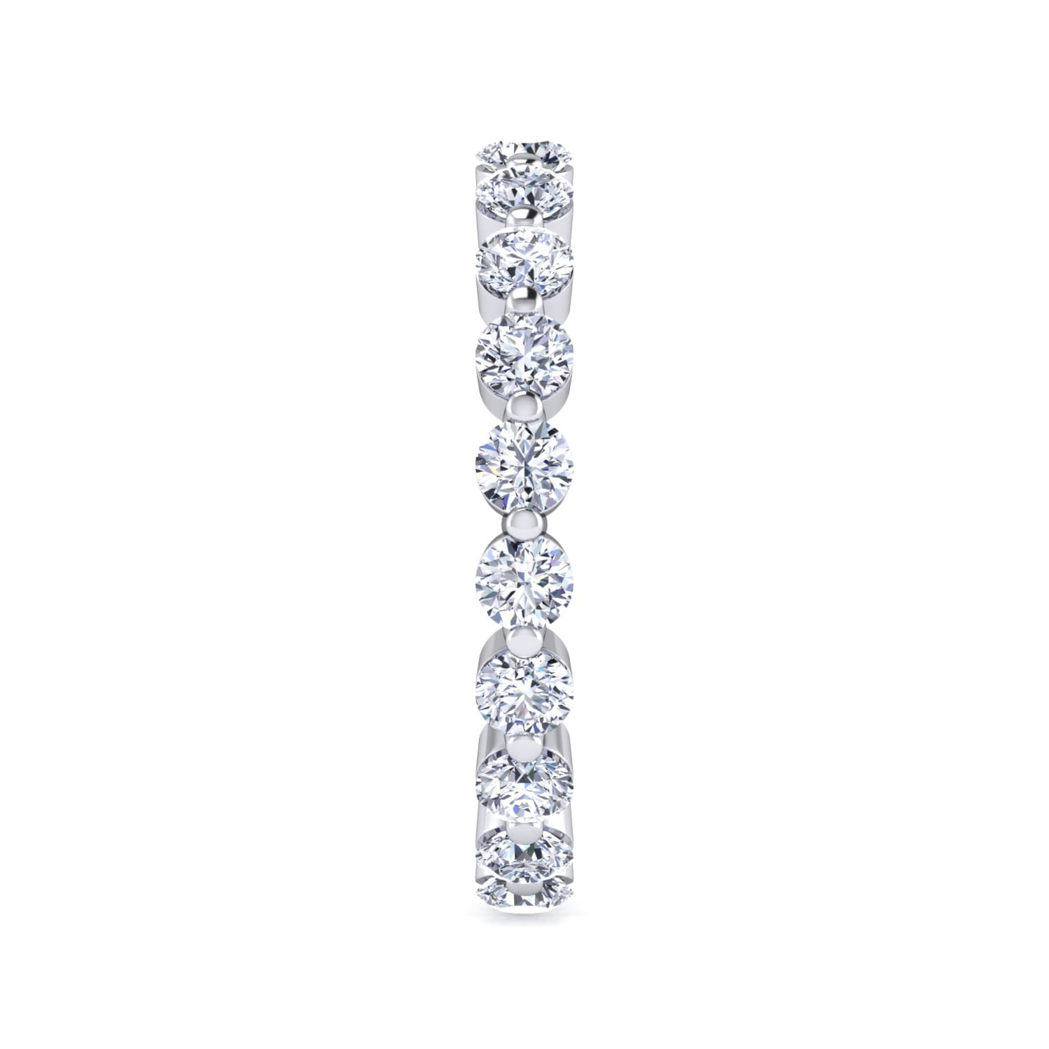 Eternity Band Wedding Ring in 14k White Gold with Round Natural Diamond at Gabriel & Co. - Shot 4
