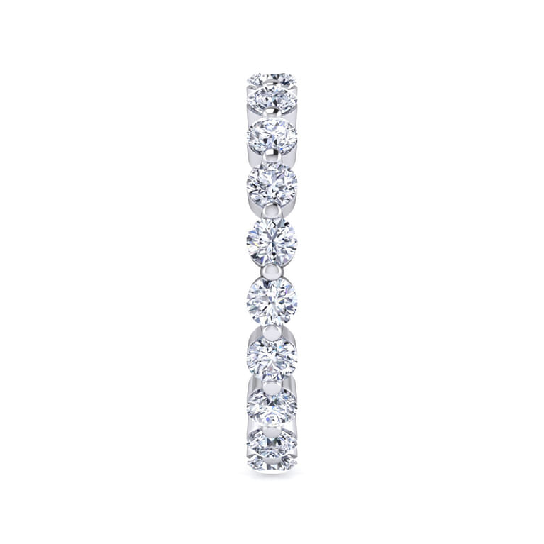 Eternity Band Wedding Ring in 14k White Gold with Round Natural Diamond at Gabriel & Co. - Shot 4