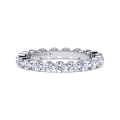 Devinne - 14K White Gold Single Prong Diamond Eternity Band