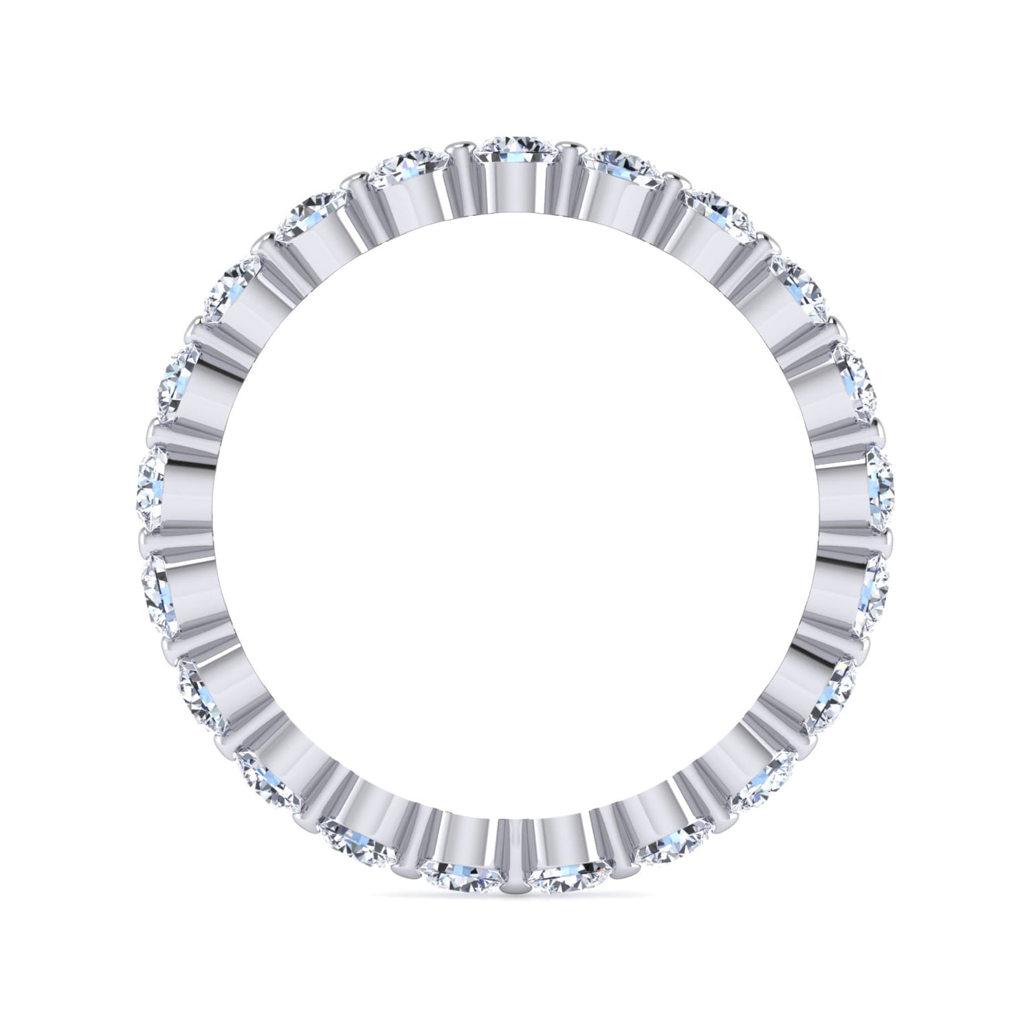 Eternity Band Wedding Ring in 14k White Gold with Round Natural Diamond at Gabriel & Co. - Shot 2