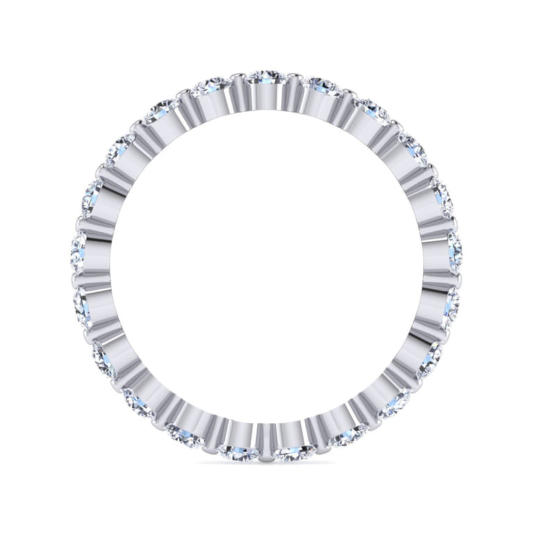 Eternity Band Wedding Ring in 14k White Gold with Round Natural Diamond at Gabriel & Co. - Shot 2