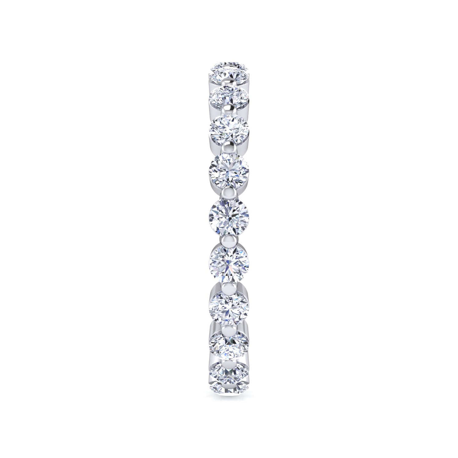 Eternity Band Wedding Ring in 14k White Gold with Round Natural Diamond at Gabriel & Co. - Shot 4