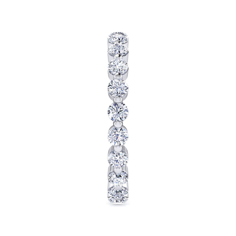 Eternity Band Wedding Ring in 14k White Gold with Round Natural Diamond at Gabriel & Co. - Shot 4