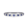 Straight Wedding Ring in 14k White Gold with Round Sapphire at Gabriel & Co.